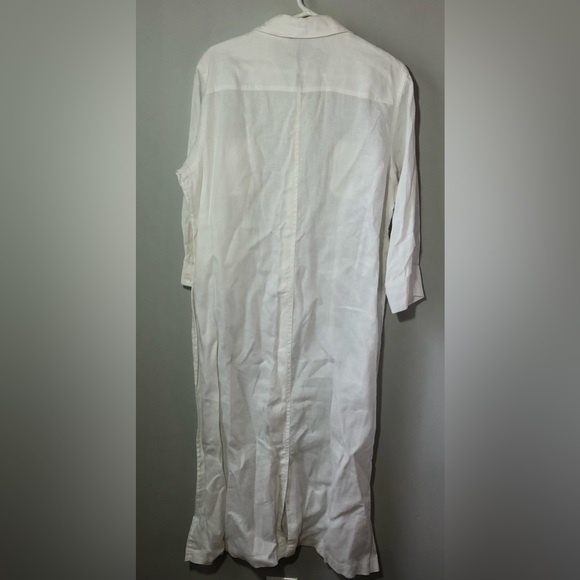 Escada Sport white linen button up shirt maxi dress womens 46 quiet luxury - Picture 2 of 15